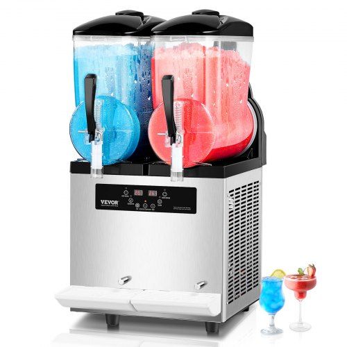 Commerciële 12 L dubbele slushmachine: veelzijdig, duurzaam en klaar voor drukke horeca
