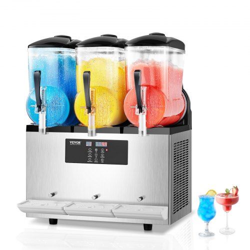 Commerciële slush‑ijsmachine met 3 tanks – ideaal voor cafés, bars en feesten