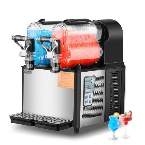 Commerciële slush-ijsmachine met twee 3 L tanks – perfect voor cafés, bars en kleine ketens