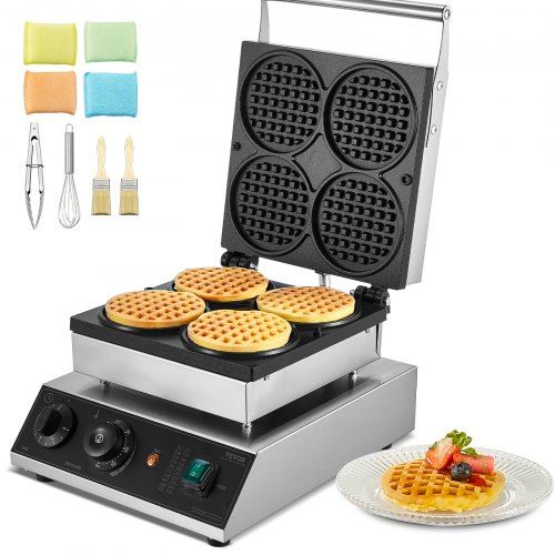 Professioneel wafelijzer 1750 W met nauwkeurige temperatuurregeling voor horeca en thuis