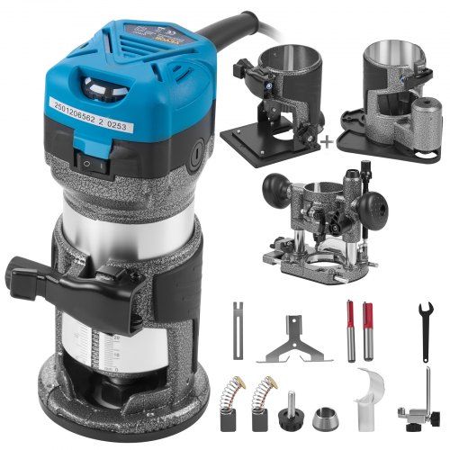 Compacte 710 W routerset met Soft‑Start en drie basisopties – een veelzijdige tool voor houtbewerkers
