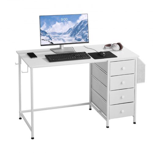 Modern wit computerbureau 120 × 50 cm – stevig, stijlvol en multifunctioneel