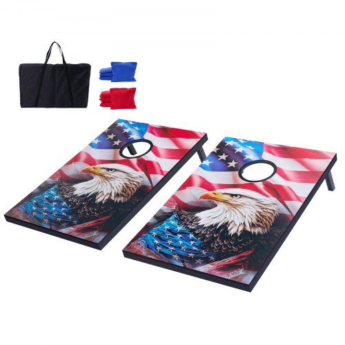 Draagbare Cornhole‑set voor tuin, strand en achtertuin – compleet met 8 kleurrijke zitzakken