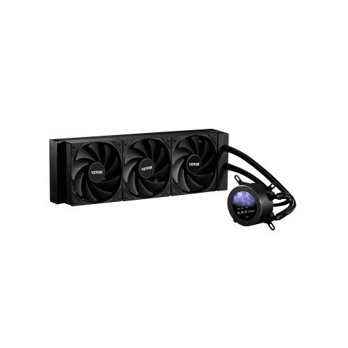 Uitgebreide CPU‑waterkoeler met 3×120 mm ventilatoren en LCD‑display – optimale koeling voor jouw pc