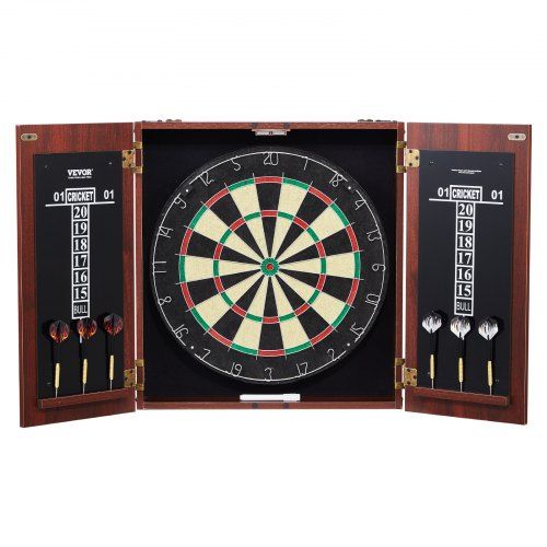 Officiële 18‑inch dartbordset met retro kast: compleet en stijlvol voor elke spelavond