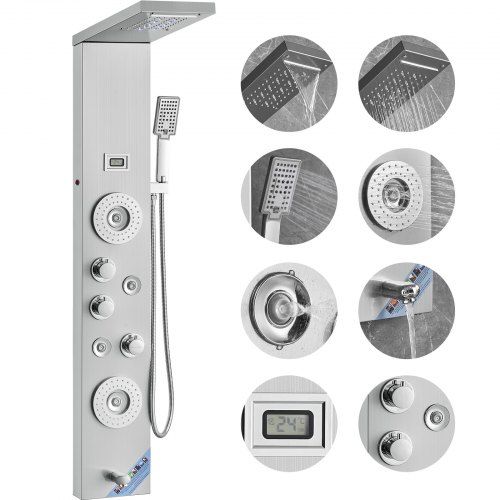 Luxueus 6‑in‑1 douchepaneel met LED‑display en massagejets – Alles voor een spa‑achtige badkamer