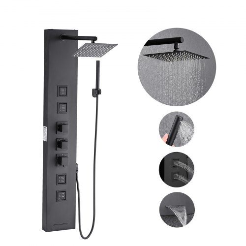 Complete 4‑in‑1 Douchepaneeltorensysteem met Regendouche en Massagejets