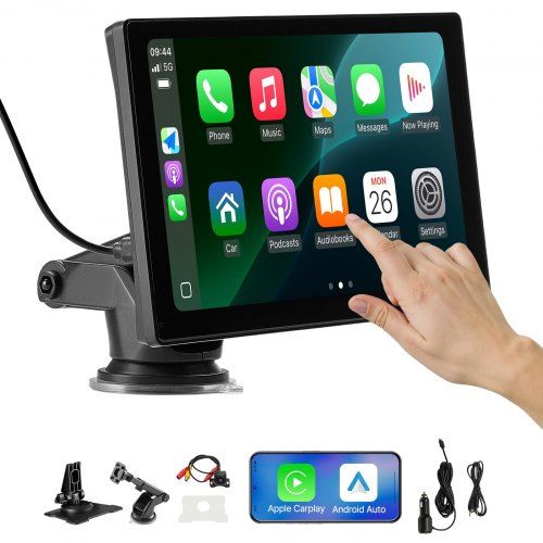 Draadloos CarPlay‑ en Android Auto‑touchscreen: 9‑inch HD‑radio met achteruitrijcamera voor elke auto