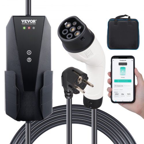 Draagbare 3,68 kW EV‑lader met 8,6 m kabel en slimme app‑bediening
