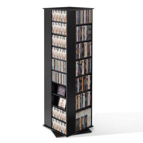 Draaiende DVD‑ en CD‑plank met 34 vakken – Flexibel en ruimtebesparend