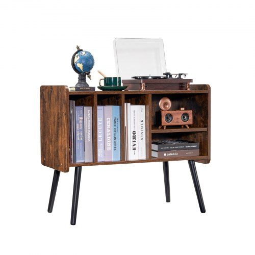 Draaitafelstandaard met verstelbare planken en ruimte voor 220 vinylalbums