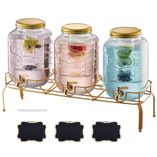 Glazen Drankdispenser met 3 × 8 L – Ideaal voor Feesten, Restaurants en Horeca