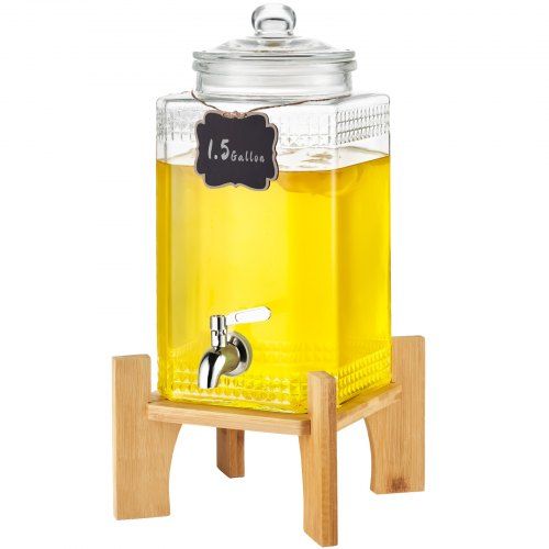 Glazen drankdispenser van 1,5 gallon – stijlvolle service voor feesten en horeca