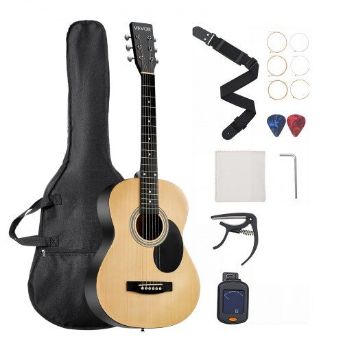 Dreadnought akoestische gitaar 39 inch voor volwassen beginners – compleet pakket