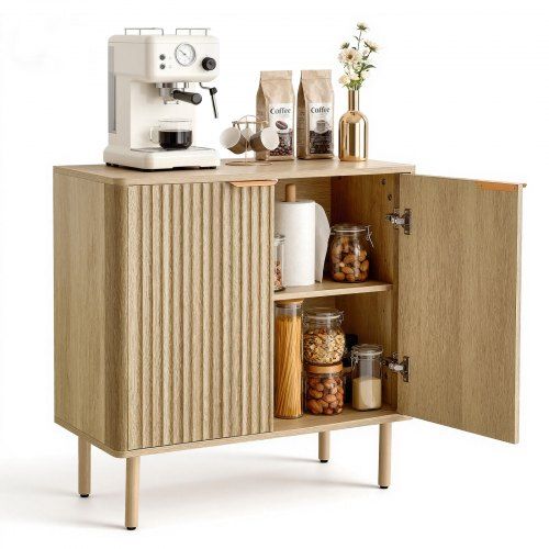 Elegant eiken dressoir met verstelbare planken – veelzijdige opbergkast voor woonkamer en keuken