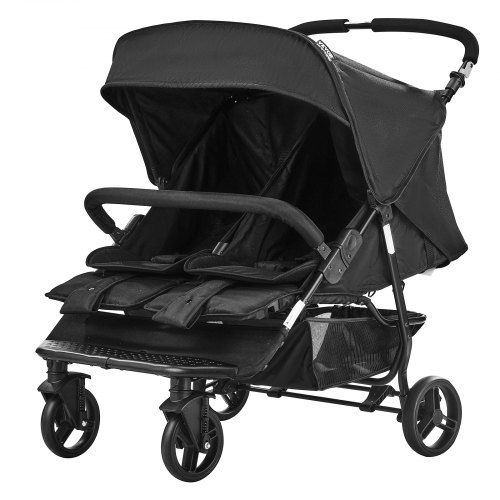 Dubbele Tandemkinderwagen Zij aan Zij – Lichtgewicht, Compact en Veilig