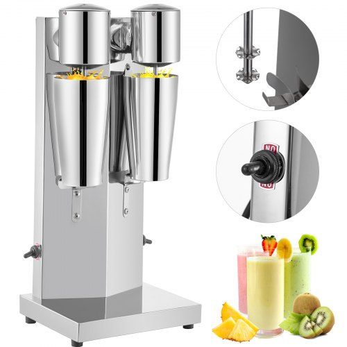 Dubbele kop milkshake‑maker 800 ml – Krachtig roestvrij staal voor thuis en horeca
