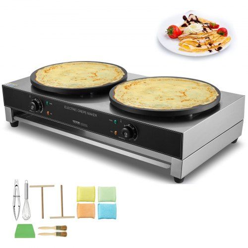 Optimale Keuze voor Snelle Pannenkoeken en Wafels: Elektrische Crêpemaker met Dubbele Kop