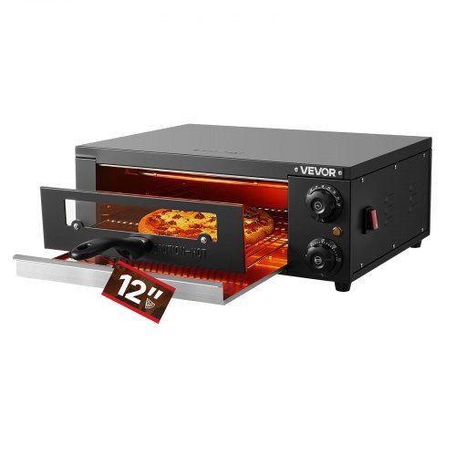 Elektrische pizzaoven 1200 W met cordieriet steen – knapperige pizza in 6 minuten