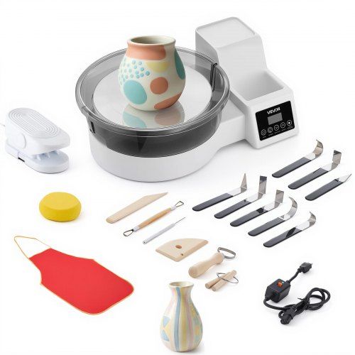 Compact Elektrisch Pottenbakkerswiel 450 W – Ideaal voor Beginners en Kleine Werkruimtes