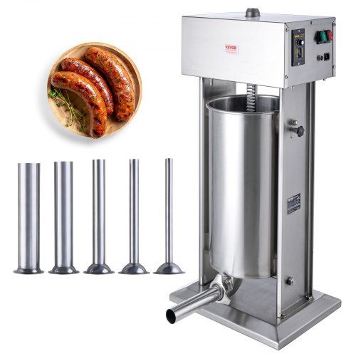 Elektrische Sausage Stuffer 25 L – Krachtige, Roestvrijstalen Vleesvuller voor Professioneel Gebruik