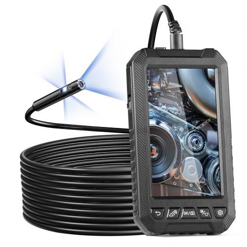 Endoscoopcamera met 5‑inch IPS‑scherm, 1080p HD en IP67‑waterdichte lens – ideaal voor auto‑ en sanitairinspecties