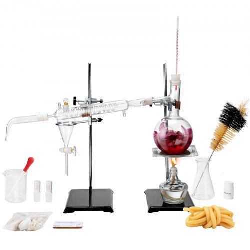 Complete etherische olie destillatieset met 3,3 Borosilicaatglas – hoge capaciteit en betrouwbare prestaties