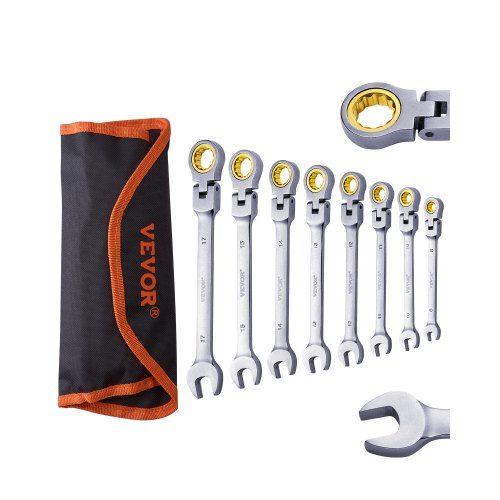 Flexhead 8‑delige flexibele ratelsleutelset – ideaal voor doe‑het‑zelf en autoreparaties