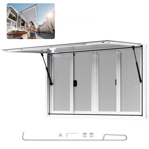 Foodtruck verkoopraam met 85° opening – robuust aluminium raam voor mobiele catering
