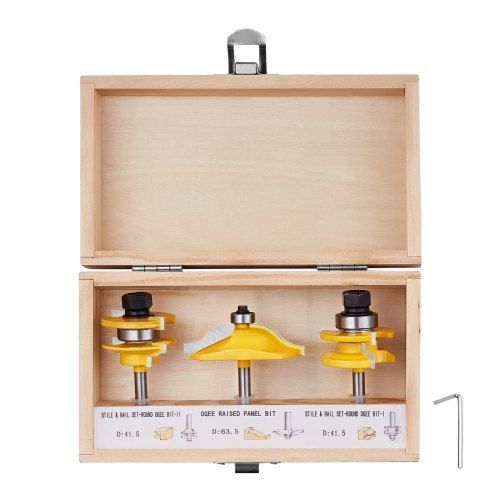 Freesset 3‑delig 6,35 mm routerbits – precisie en veelzijdigheid voor elke houtbewerker