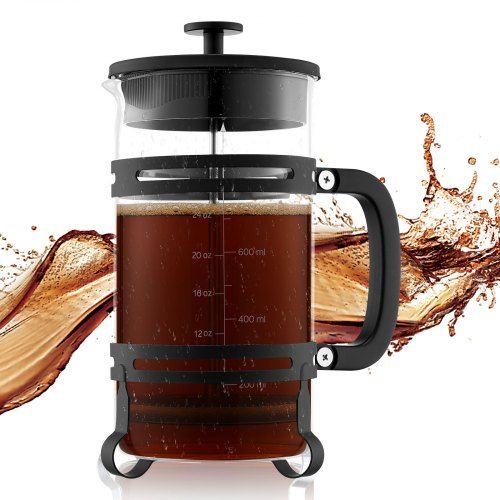 Franse pers koffiezetapparaat van borosilicaatglas – 1 L luxe en draagbaar