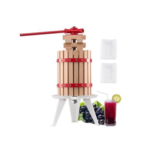 Handmatige Fruitwijnpers (6 L) – Veelzijdige Pers voor Sap, Wijn en Olijfolie