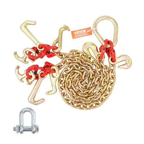 Krachtige G80 V‑snaarketting 5/16 in × 3 ft met veelzijdige haken voor veilig slepen