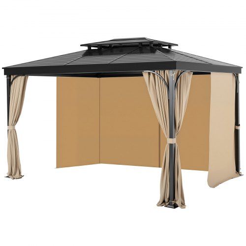 Privacygordijn voor Prieel – Waterdicht Khaki Gazebo‑Gordijn 2840 mm