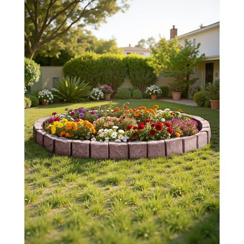 Flexibele gazonrand in steenlook – onderhoudsarme tuinrand voor oprit, pad en zwembad