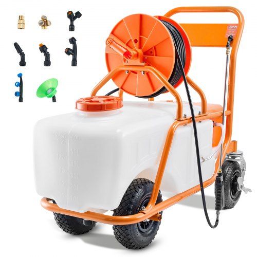 Accu‑aangedreven gazonsproeier met 60 L tank – krachtig, mobiel en veelzijdig