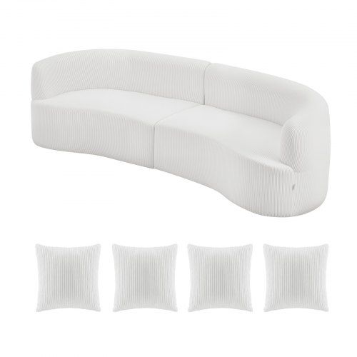 Comfortabele gebogen modulaire bank van 284 cm – een ruime zit‑ en slaapoplossing voor elk interieur