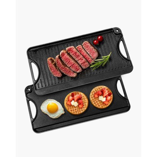Omkeerbare gietijzeren grillpan – veelzijdig koken binnen en buiten