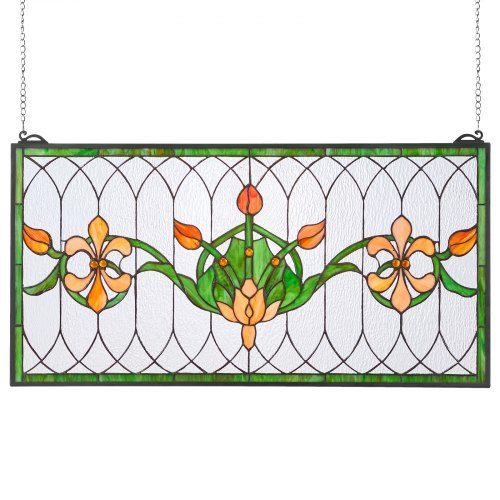 Elegant hangend glas-in-loodraampaneel in Tiffany‑stijl – een schitterend middelpunt voor elke ruimte