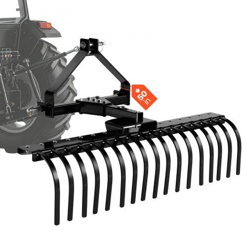 Professionele hooihark 127 cm voor tractoren – Efficiënt gazononderhoud met 17 stalen tanden