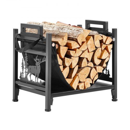 Compact, robuust haardhoutrek met canvas draagtas – ideaal voor binnen en buiten