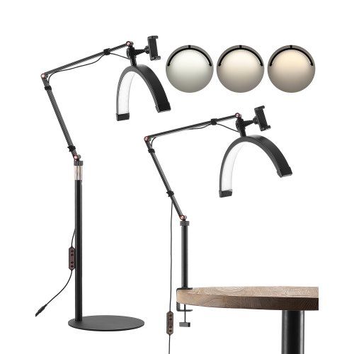 Half Moon Light 2‑in‑1 LED vloerlamp en bureaulamp voor wimperextensions – flexibel, verstelbaar en oogvriendelijk