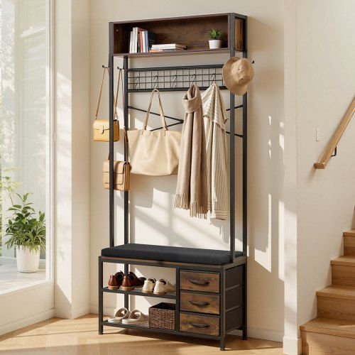 Optimale halgarderobe met schoenenrek en lades – compacte opberoplossing voor de entree