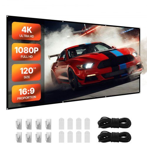 Handmatig projectiescherm 120 inch 16:9 – Perfecte thuisbioscoop met eenvoudige installatie