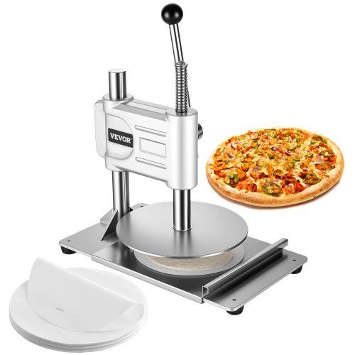 Handmatige pizzadeegpers 241 mm – roestvrijstalen deegpers voor cafés en bakkerijen