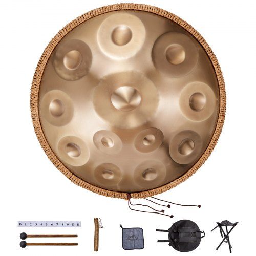 55 cm Handpan met 9 tonen in D‑mineur – Een betoverende steelinstrument voor beginners en professionals