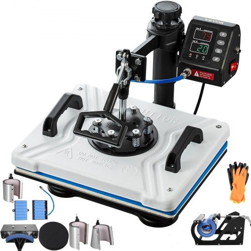 12×15 All‑in‑One Sublimatie‑Hittepers met LCD‑Display en 10 Accessoires