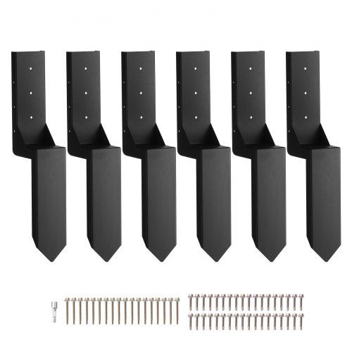 Hekpaalanker reparatieset 6-pack – stevige oplossing voor scheve en gebroken hekpalen