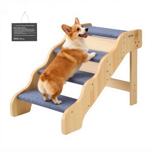 Stevige 4‑treden hondentrap – Comfortabel klimmen voor senioren, puppy’s en grotere rassen
