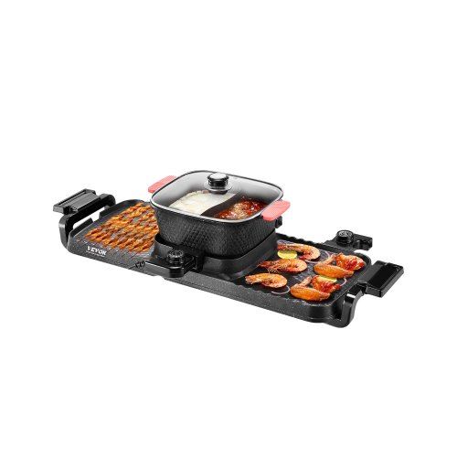 Hot Pot 2300W 2‑in‑1 elektrische rookloze grill voor gezellige diners
